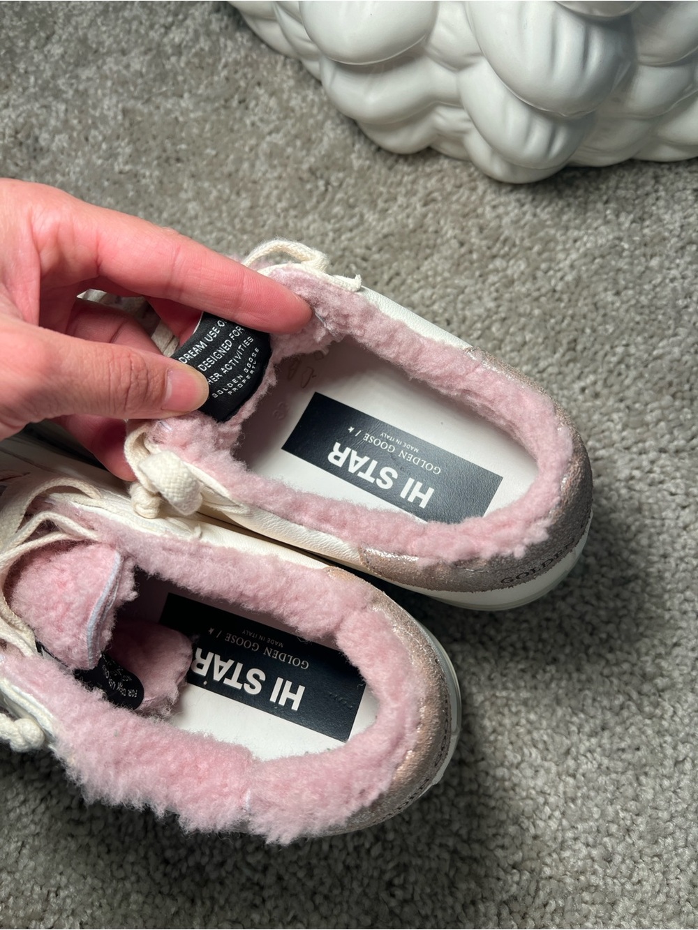 Golden Goose Hi-Star shearling-lined leather suede sneakers - Picture 8 of 15